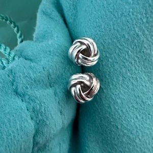 Tiffany & Co silver twist knit stud earrings
